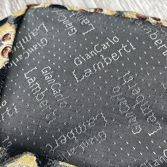 Lamberti Made In Italy Geometric Silk Necktie - Picture 4 of 5